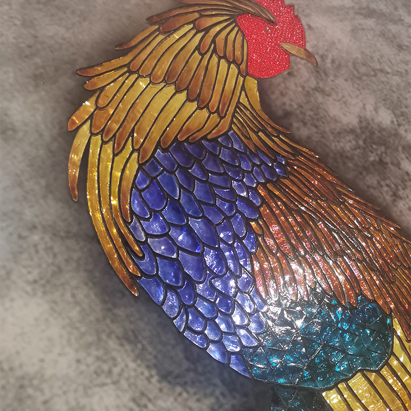 Handcrafted Golden Rooster Living Room Art Decor: A Symbol of Prosperity