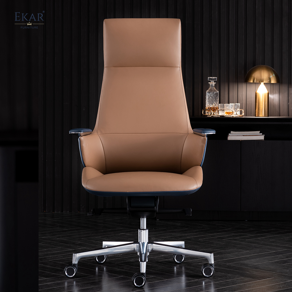 Height-Adjustable Swivel Office Chair with Seat Glide