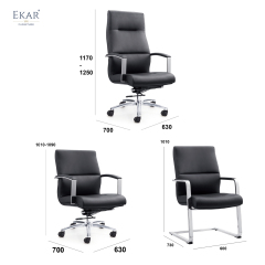 Top-Grain Leather Office Chair with High-Density, High-Resilience Foam Seat