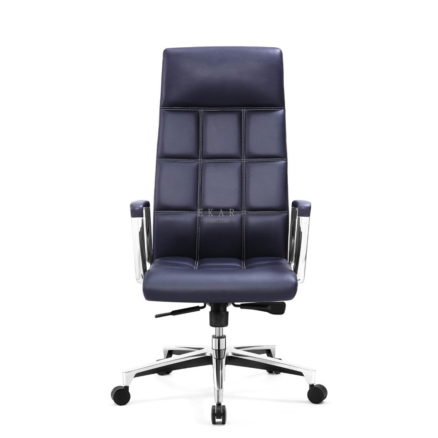 Imported Leather Office Chair with Casters - Premium Comfort and Mobility