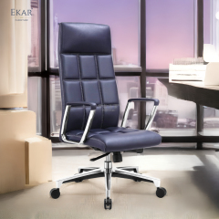 Imported Leather Office Chair with Casters - Premium Comfort and Mobility