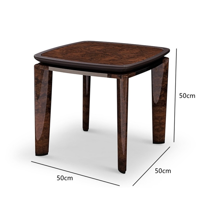 Veneer And Leather High End Corner Table