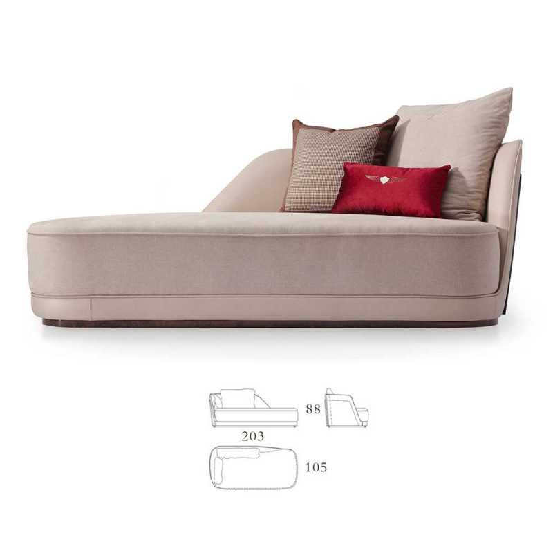 Luxurious chaise lounge sofa with armrests on the left and right ​
