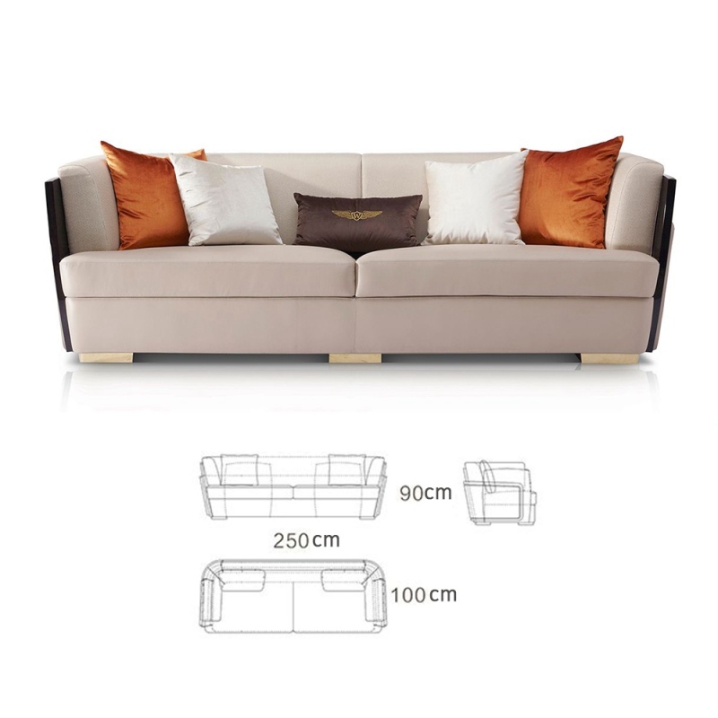 British style new modern leather living room sofa