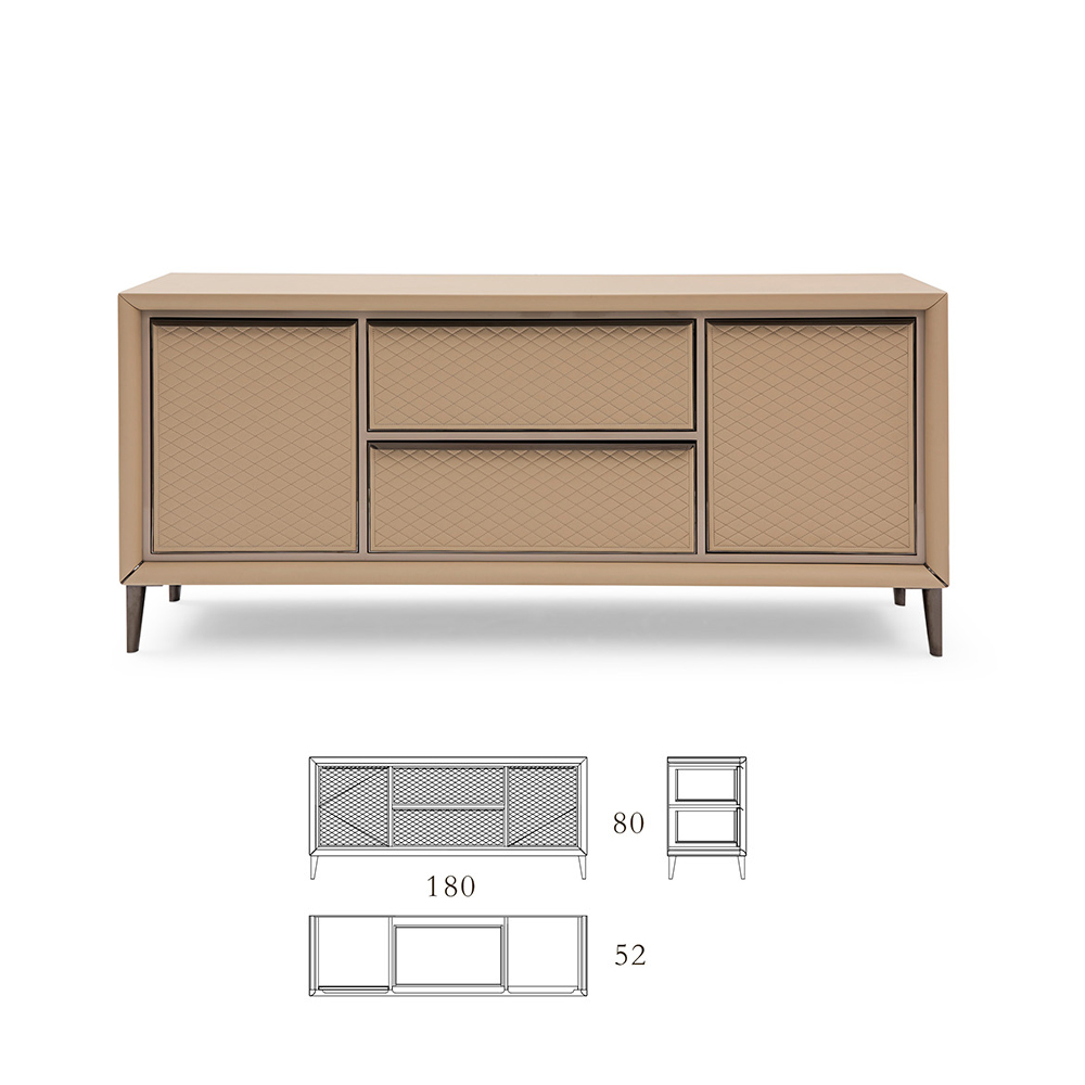 Chic Diamond Pattern TV Cabinet