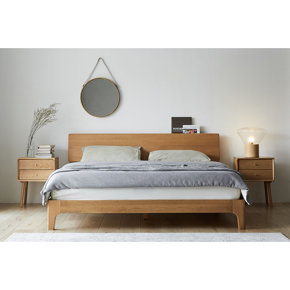 Solid Wood Bed and Nightstand
