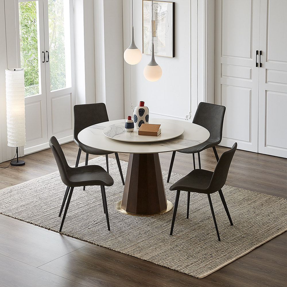 Wooden Dining Table with Slate Top