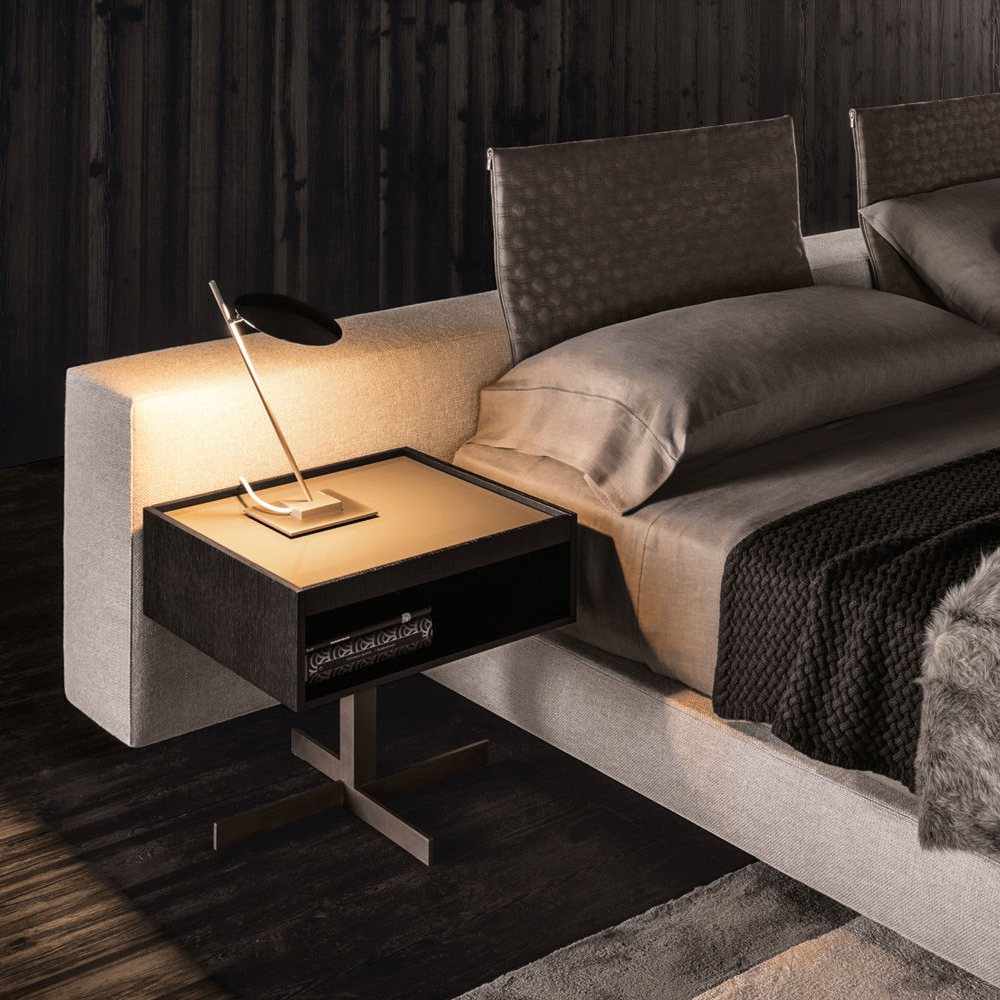 Stylish Bed with Wooden and Metal Combination