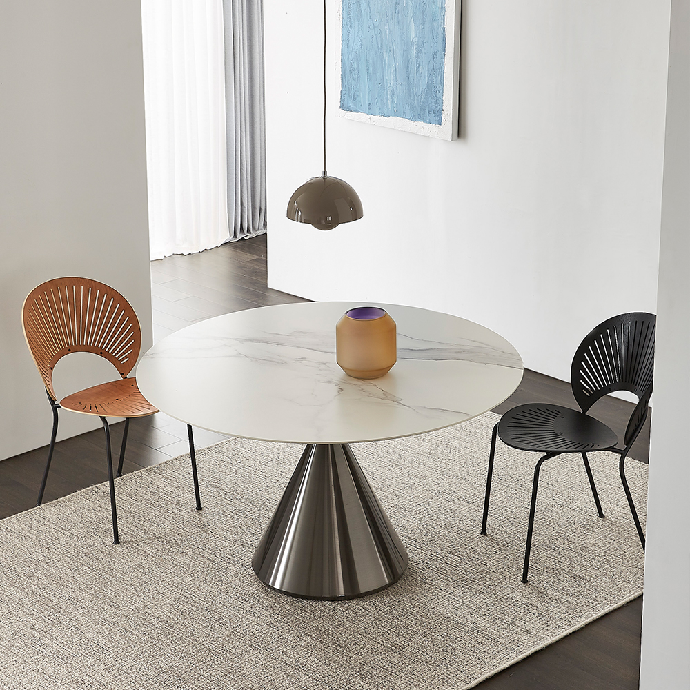 Stainless Steel Dining Table with Slate Top