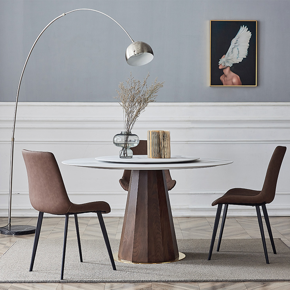 Classic Dining Table with Natural Stone Top