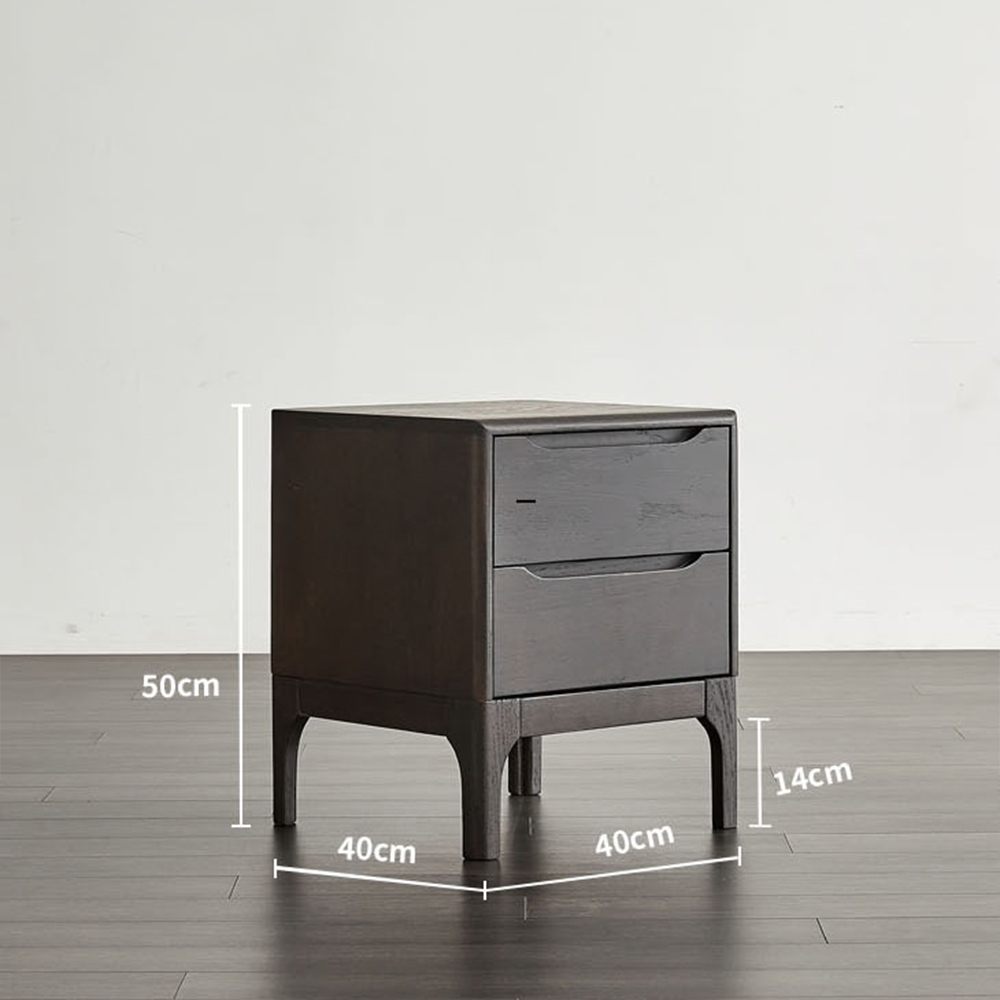 Wooden Nightstand with Bed