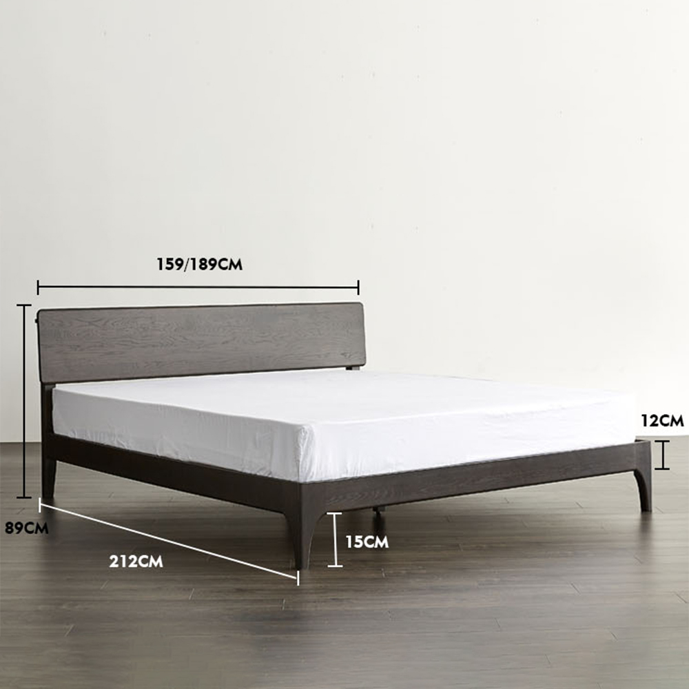 Wooden Nightstand with Bed