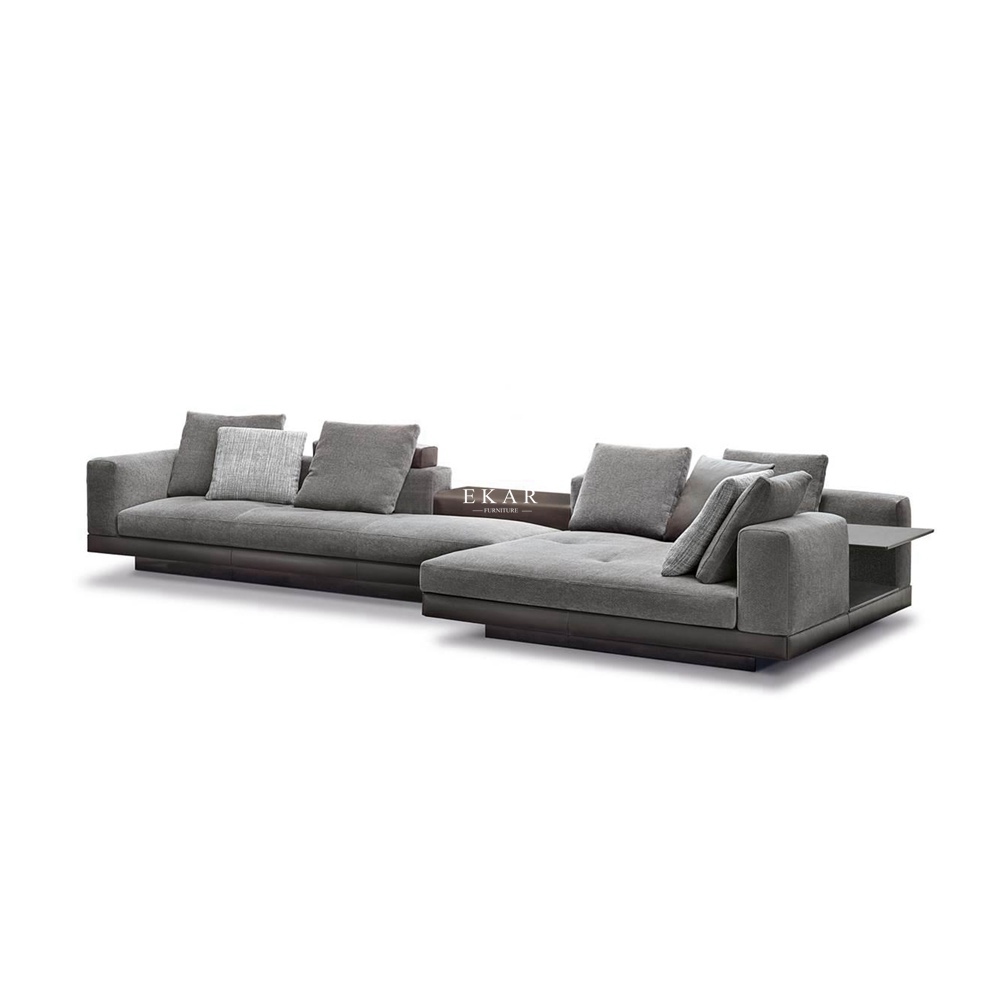 Versatile Leather and Fabric Sofa