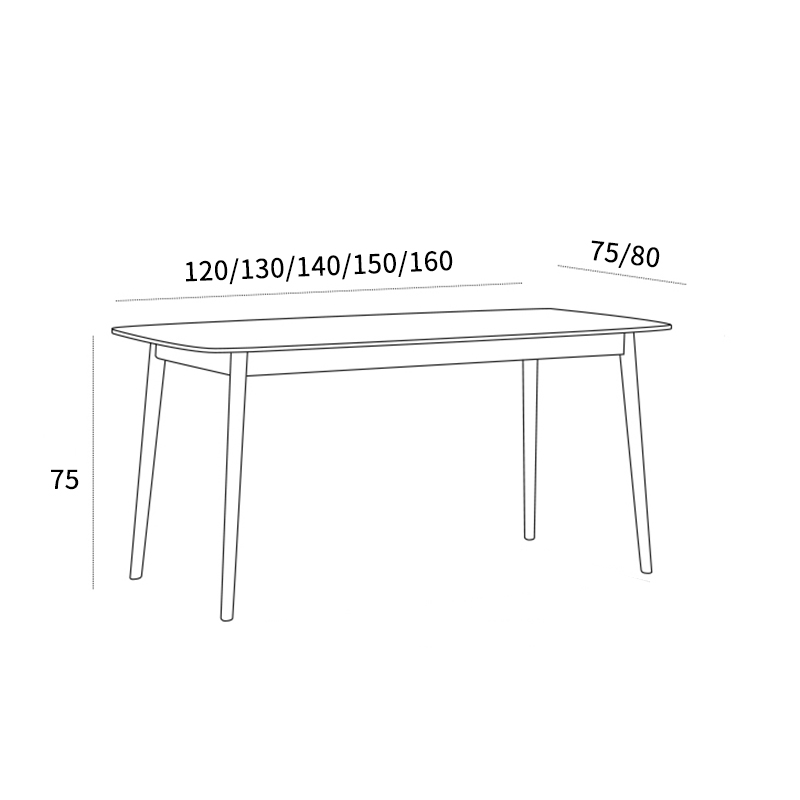 Modern Dining Table with Cherry Wood Finish