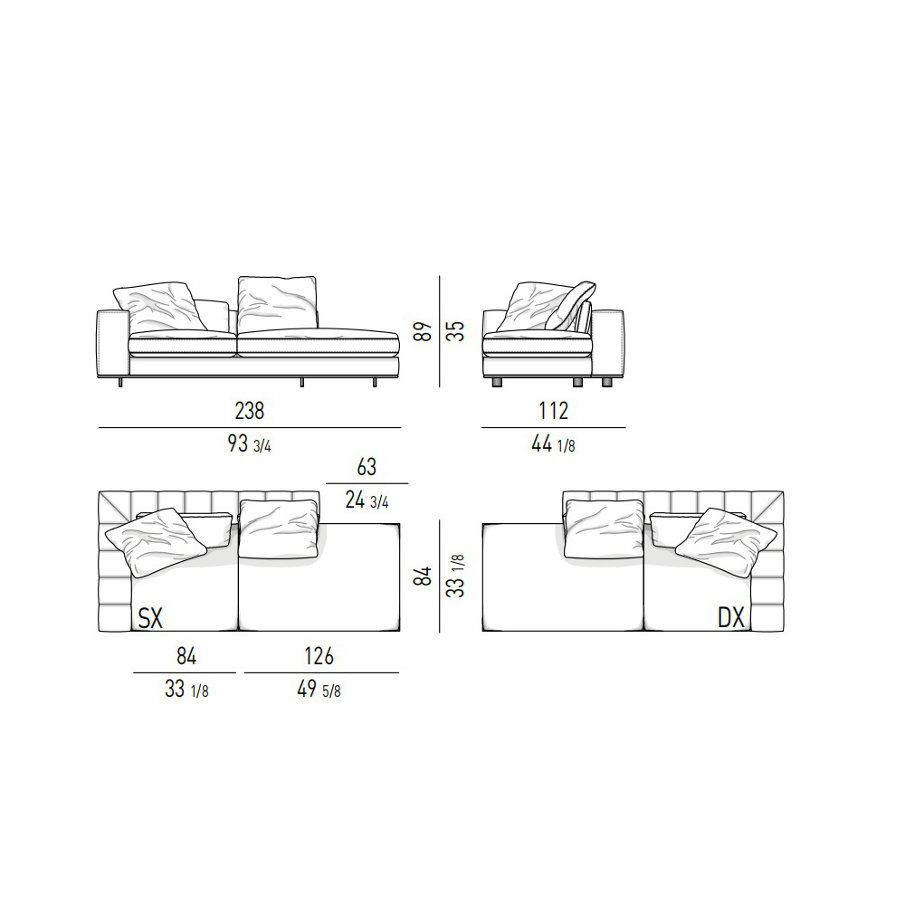 High-Quality Foam and Aluminum Sofa