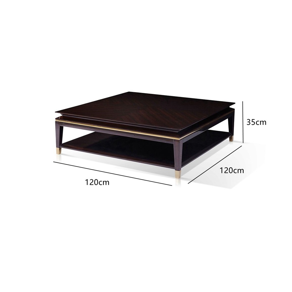 Chic Black Square Wooden Leg Coffee Table