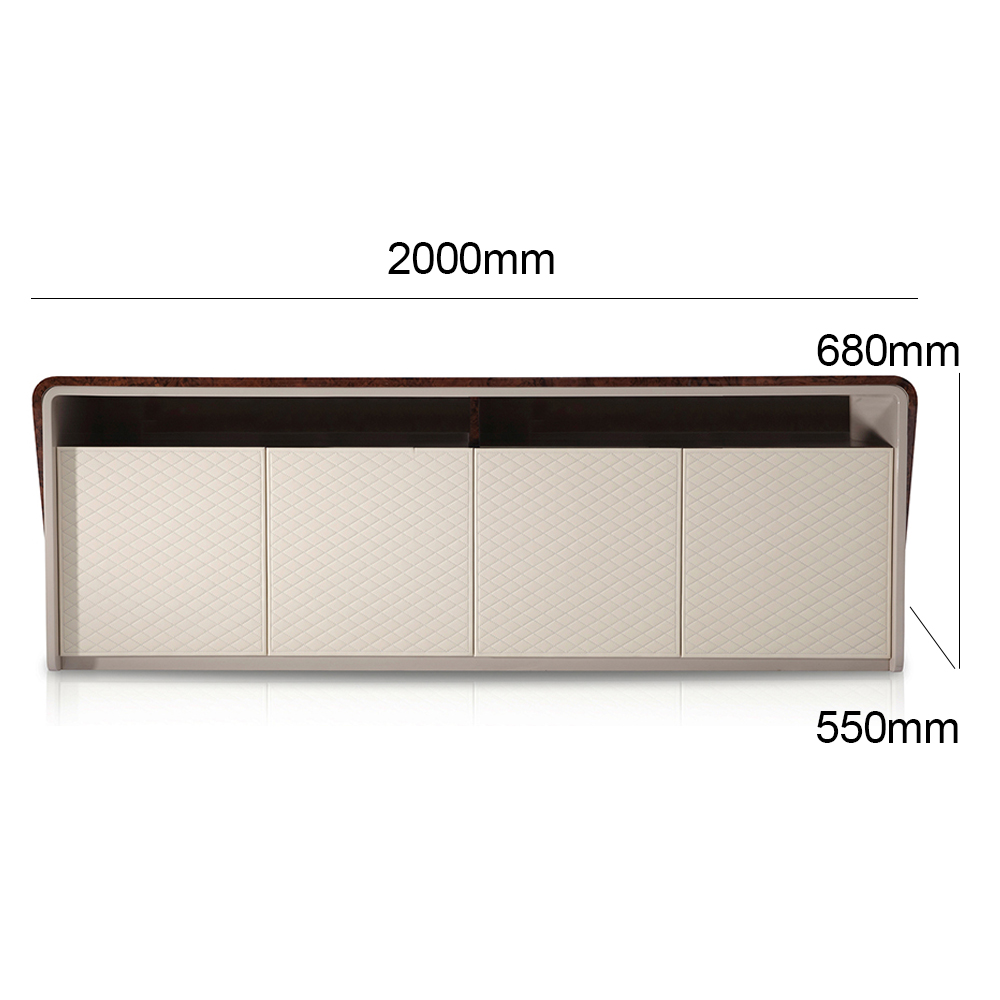 The door panel is a living room TV cabinet with cotton embroidered diamond pattern