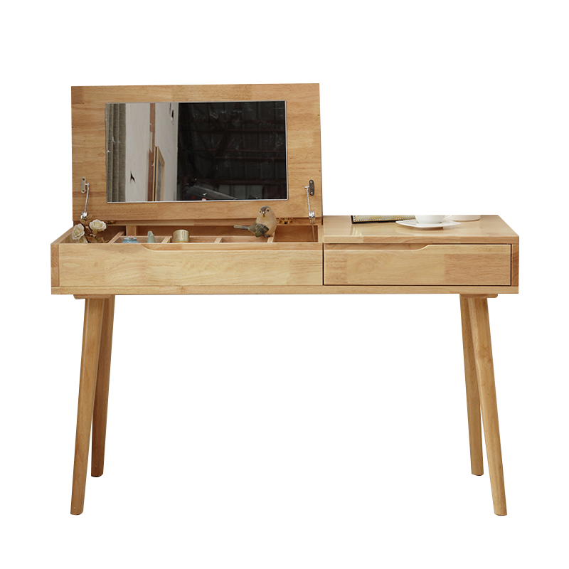 New Design Solid Wood Modern Simple Dressing Table With Mirror