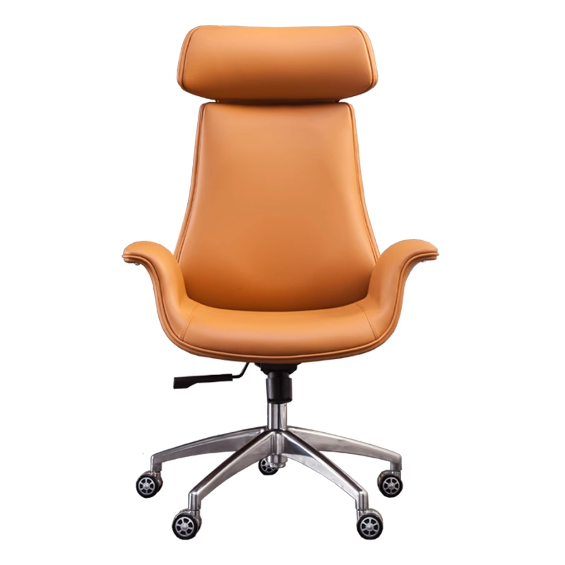 EKAR FURNITURE Leather Executive Chair with Metal Base