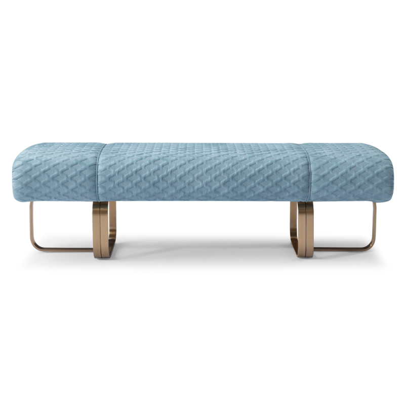 EKAR FURNITURE Light luxury velvet fabric stainless steel metal foot bench