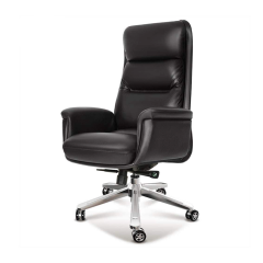 EKAR FURNITURE Leather Office Chair with Metal Base