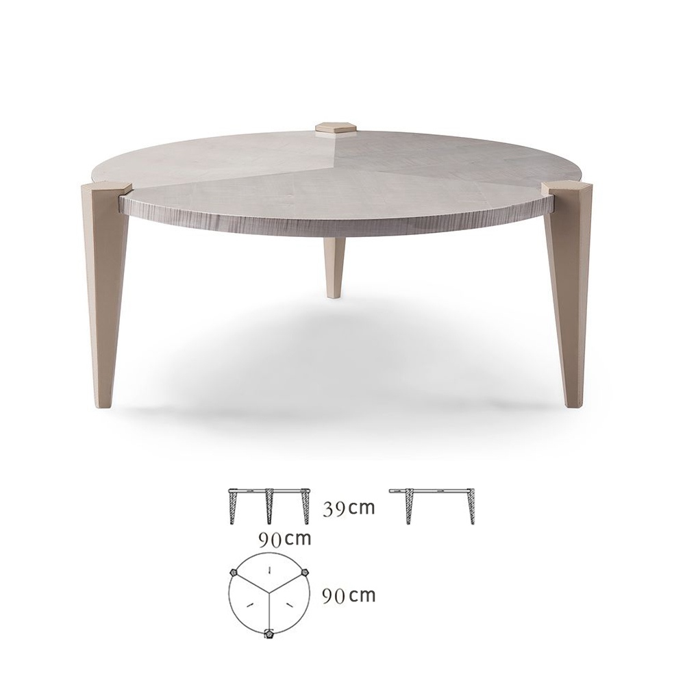 3-Leg Round Wood Coffee Table for Contemporary Living Rooms