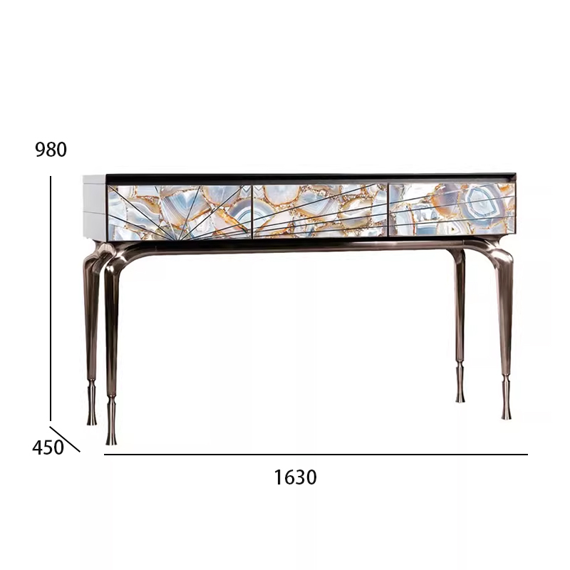 Exquisite crystal diamond inlaid console table