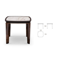 Simple design square wooden modern corner table