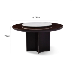 Modern marble luxury round dining table with swivel table