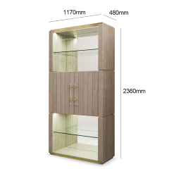 High gloss glass cabinet for luxury living room in modern design style
