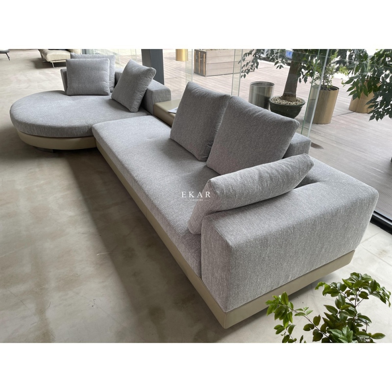 Leather and fabric combined with any combination of sofas