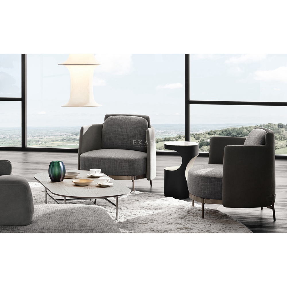 Steel Frame Contoured Cushioned Back Sofa