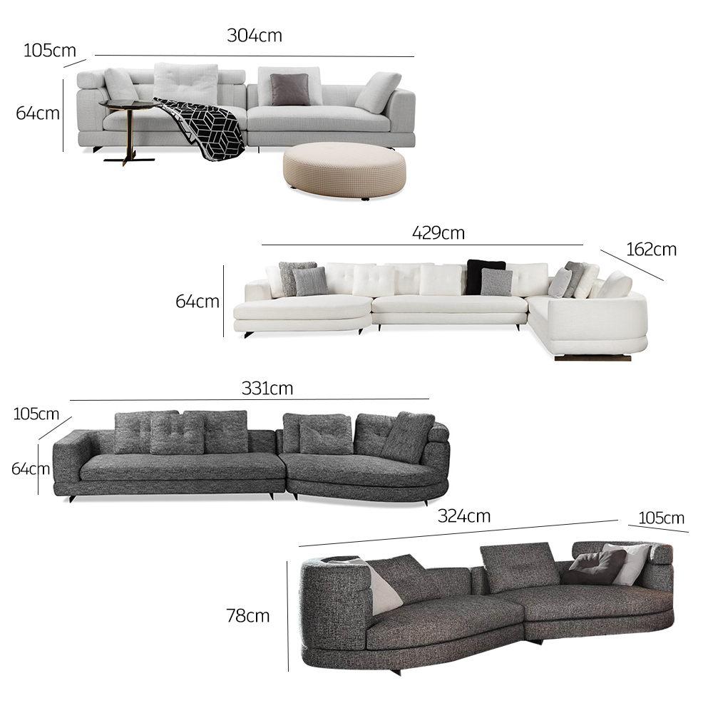 Phong cách sang trọng mới của Ý ghế sofa mặt cắt hiện đại ánh sáng sang trọng thiết kế đơn giản bộ ghế sofa phòng khách nội thất