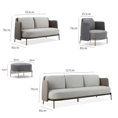 Steel Frame Contoured Cushioned Back Sofa