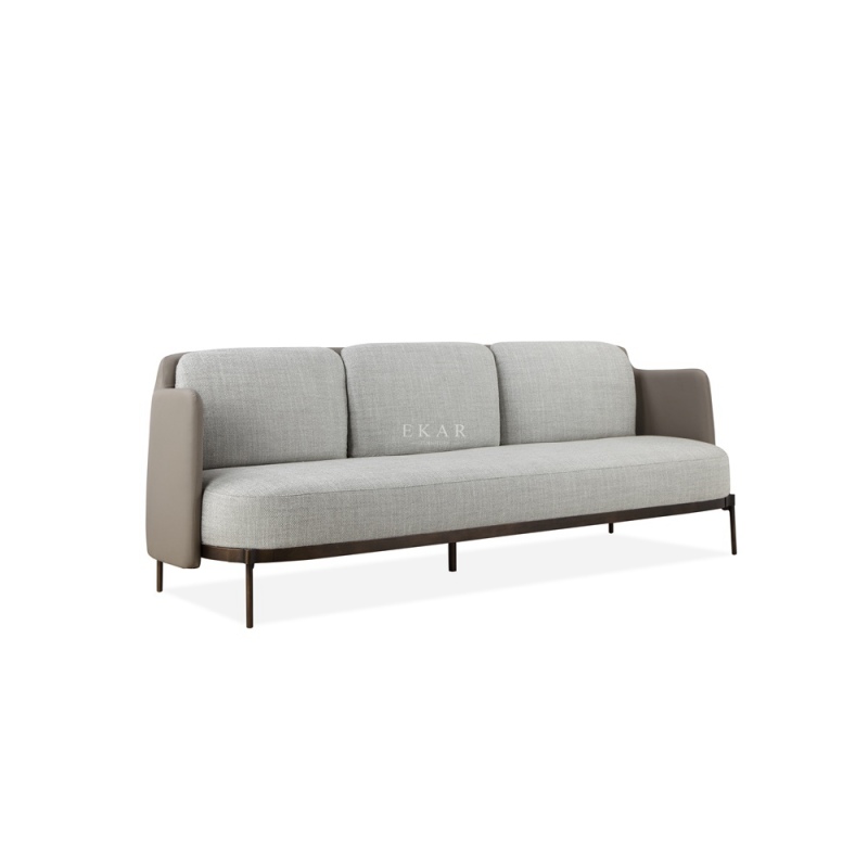 Steel Frame Contoured Cushioned Back Sofa