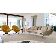 Space Cotton Inner Cushion with High-Carbon Steel Powder-Coated Leg Sofa