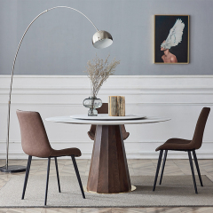 Walnut Finish and Slate Dining Table