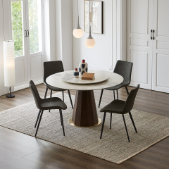 Walnut Finish and Slate Dining Table