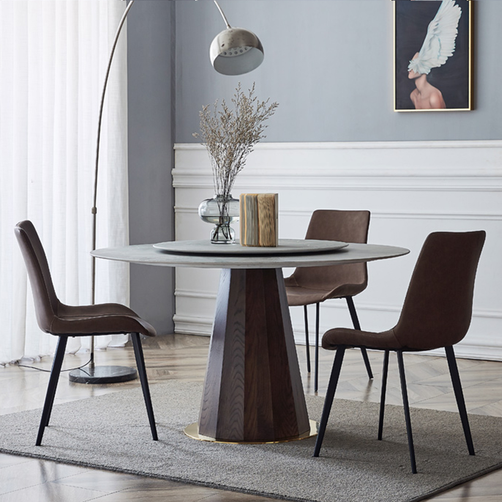 Walnut Finish and Slate Dining Table