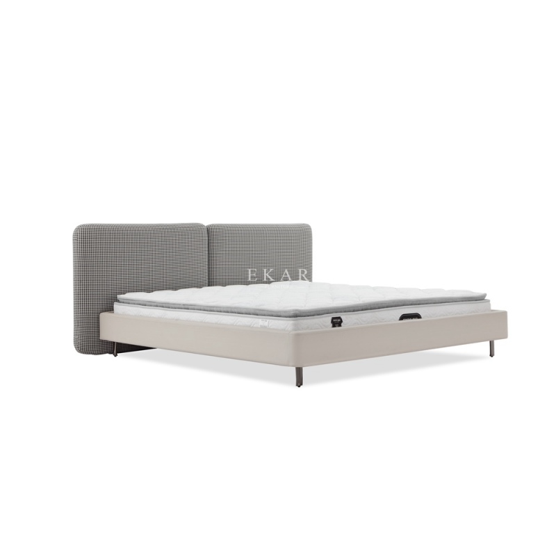 Modern fabric bed with aluminum alloy legs