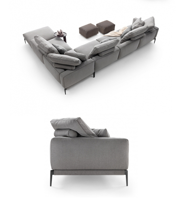 Multi-Seater Fabric Sofa with Metal Legs