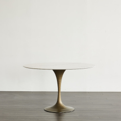 Round Dining Table with Metal Legs