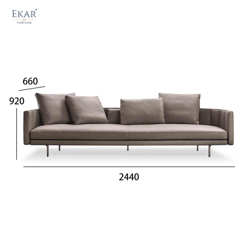 Stylish Multi-Seater Sofa Leather and Fabric Fusion