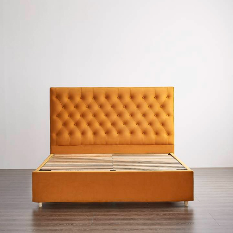 Natural Finish Wood Bed - Simple Elegance