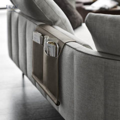 Stylish Multi-Seater Sofa Leather and Fabric Fusion