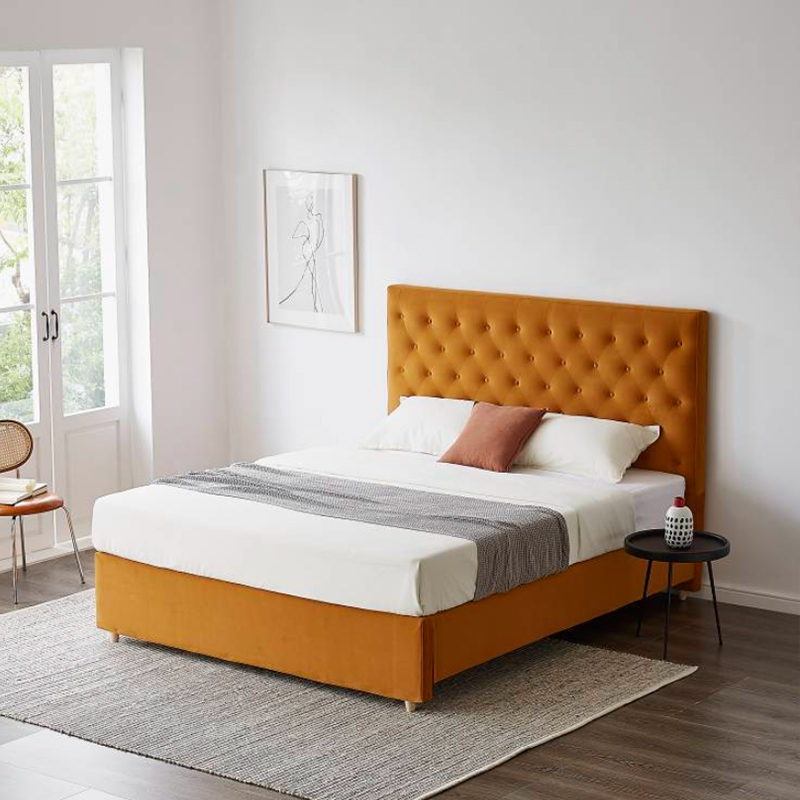 Natural Finish Wood Bed - Simple Elegance
