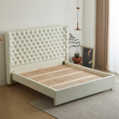 Modern Tufted Headboard Waffle Bed