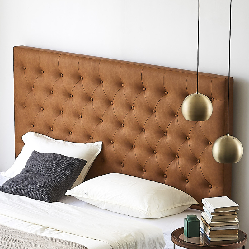 Brown Faux Leather Tech Bed