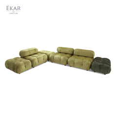 Ekar Furniture Cotton Structured Modular Sofa