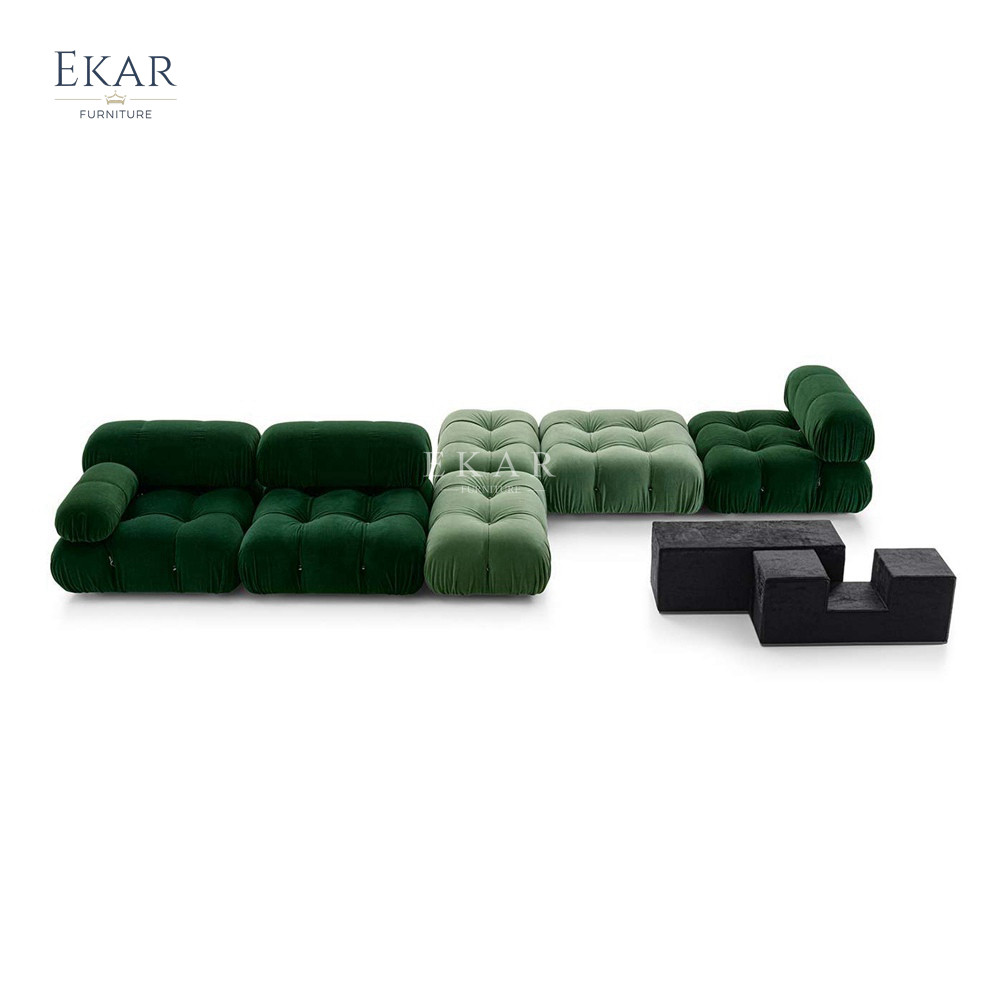 Ekar Furniture Cotton Structured Modular Sofa